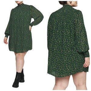 Reformation Brandi Floral Smocked Mini Dress Green 2X NWT
